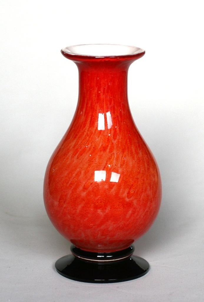 Vintage Rood/Oranje ( attr ) Murano Vaas, Antiek en Kunst, Ophalen of Verzenden