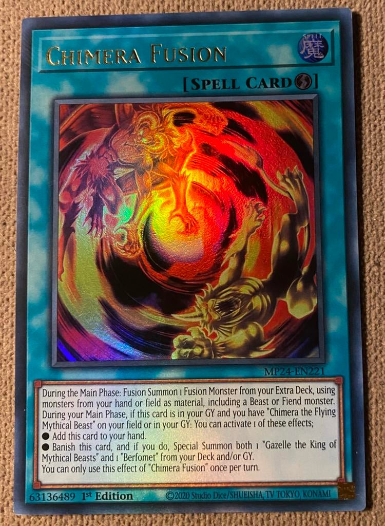 Yu-Gi-Oh! Chimera Fusion MP24 1st Edition !, Hobby en Vrije tijd, Verzamelkaartspellen | Yu-gi-Oh!, Zo goed als nieuw, Losse kaart