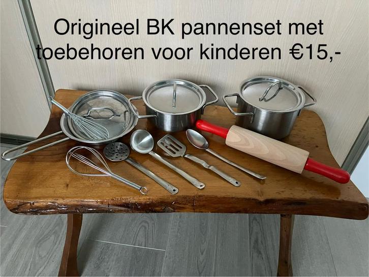 BK Junior pannenset met keukengerei, Kinderen en Baby's, Kinderspulletjes, Gebruikt, Ophalen of Verzenden