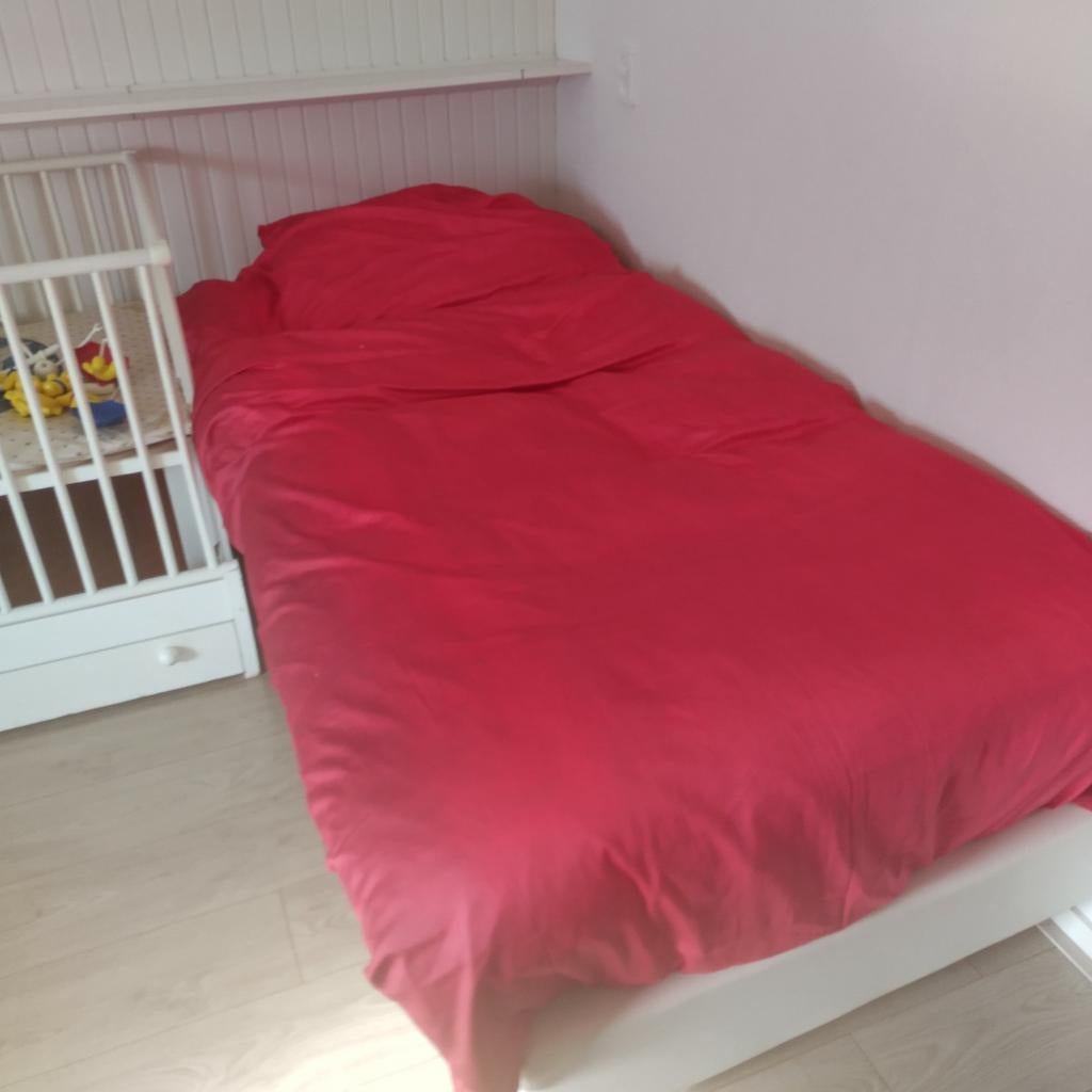 Auping Boxspring 90x200 - Eenpersoonsbed, Huis en Inrichting, Slaapkamer | Boxsprings, Ophalen, Gebruikt, 90 cm, Eenpersoons
