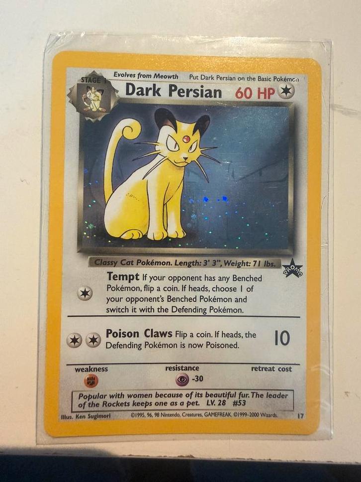 Dark Persian 17 Wizards Black Star Promo (WOTC), Hobby en Vrije tijd, Verzamelkaartspellen | Pokémon, Zo goed als nieuw, Ophalen of Verzenden