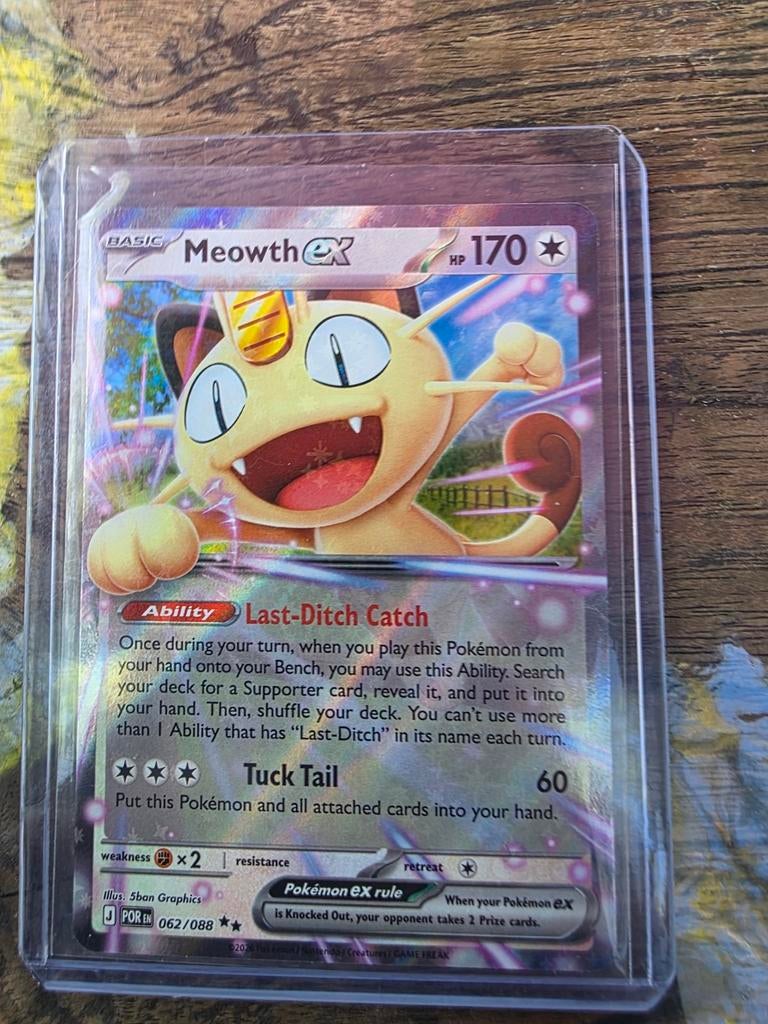 Meowth EX Pokémon Kaart 062/088, Ophalen of Verzenden, Zo goed als nieuw, Losse kaart