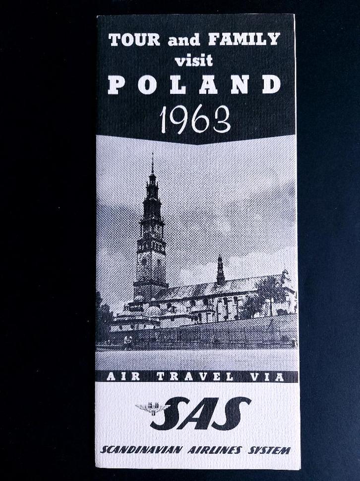 SAS folder visit Poland uit 1963 (N132), Verzamelen, Luchtvaart en Vliegtuigspotten, Gebruikt, Boek of Tijdschrift, Ophalen of Verzenden