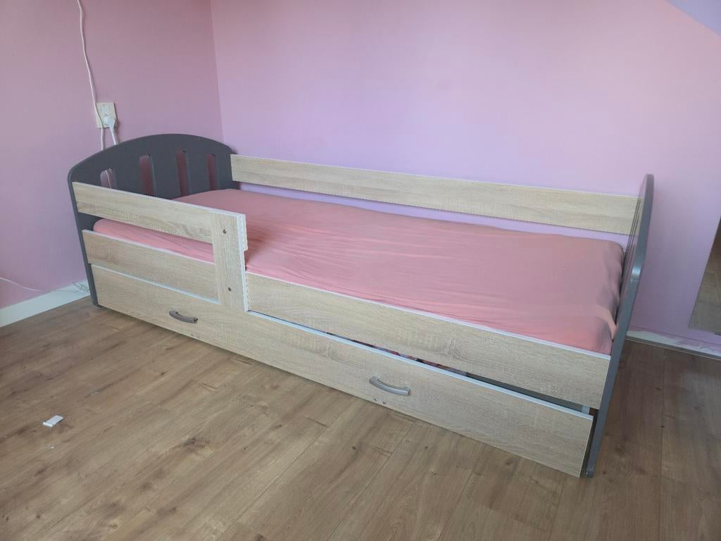 Kinderbed 180x80 met onderlade, Gebruikt, 70 tot 85 cm, 160 tot 180 cm, Ophalen