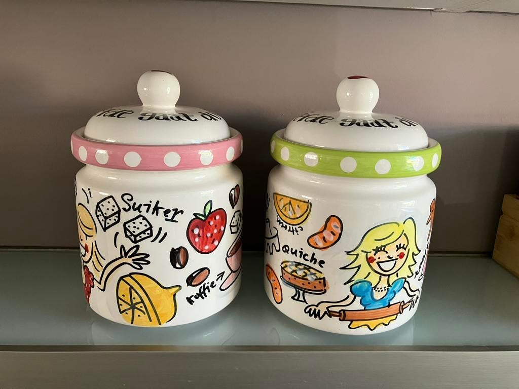 Blond voorraadpotten, Huis en Inrichting, Keuken | Potten en Pannen, Ophalen of Verzenden, Zo goed als nieuw, Overige materialen