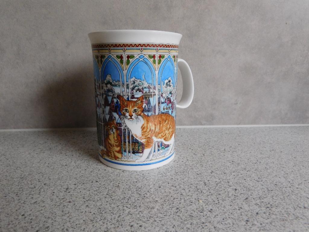 Mok Fine Bone China Christmas Cats by Sue Scullard Dunoon, Ophalen of Verzenden, Zo goed als nieuw, Overige stijlen, Kop(pen) en/of Schotel(s)