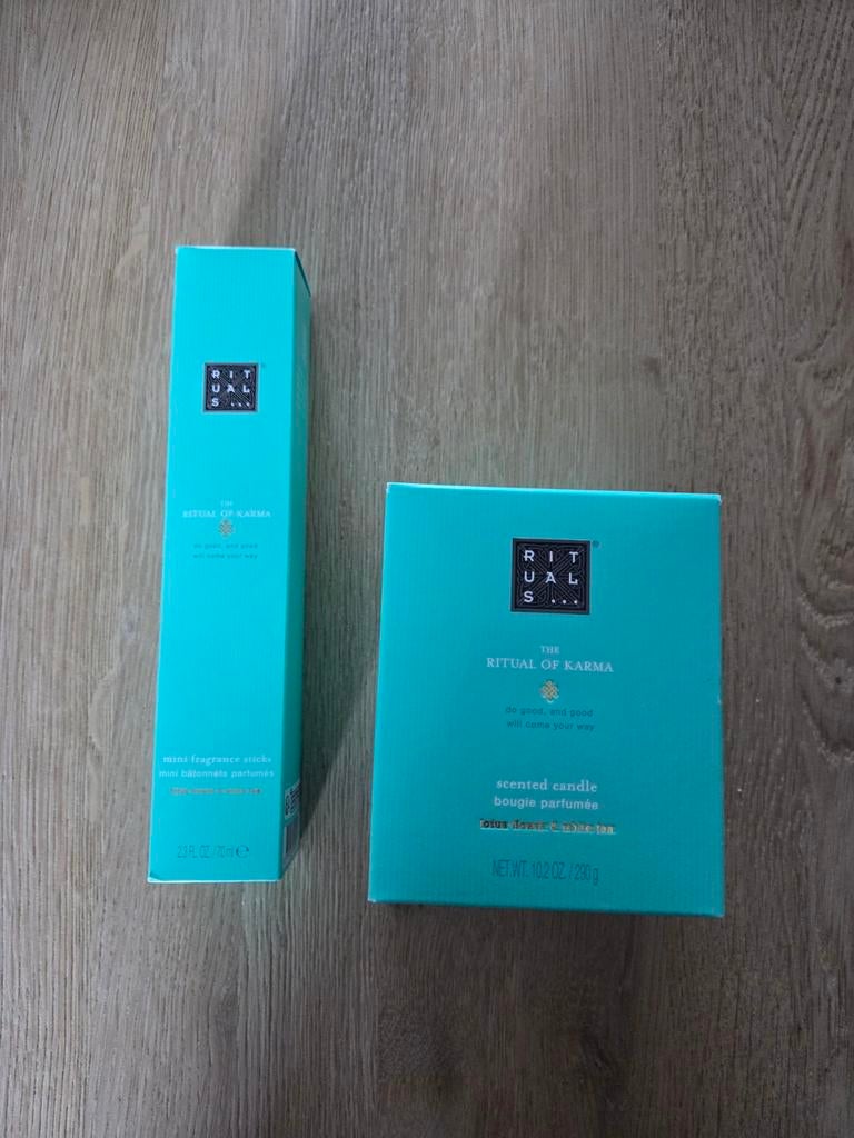Rituals the ritual of Karma geurstokjes + kaars, NIEUW!, Huis en Inrichting, Overige materialen, Wit, Nieuw, Ophalen of Verzenden