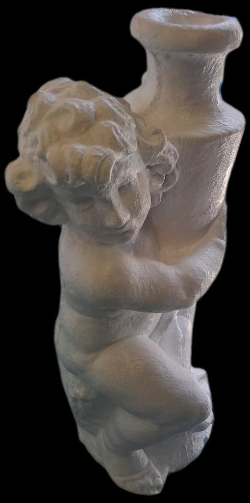 Betonnen beeldje met vaasje - Klassieke stijl, Antiek en Kunst, Overige onderwerpen, Handgemaakt, Steen of Keramiek, Beeld