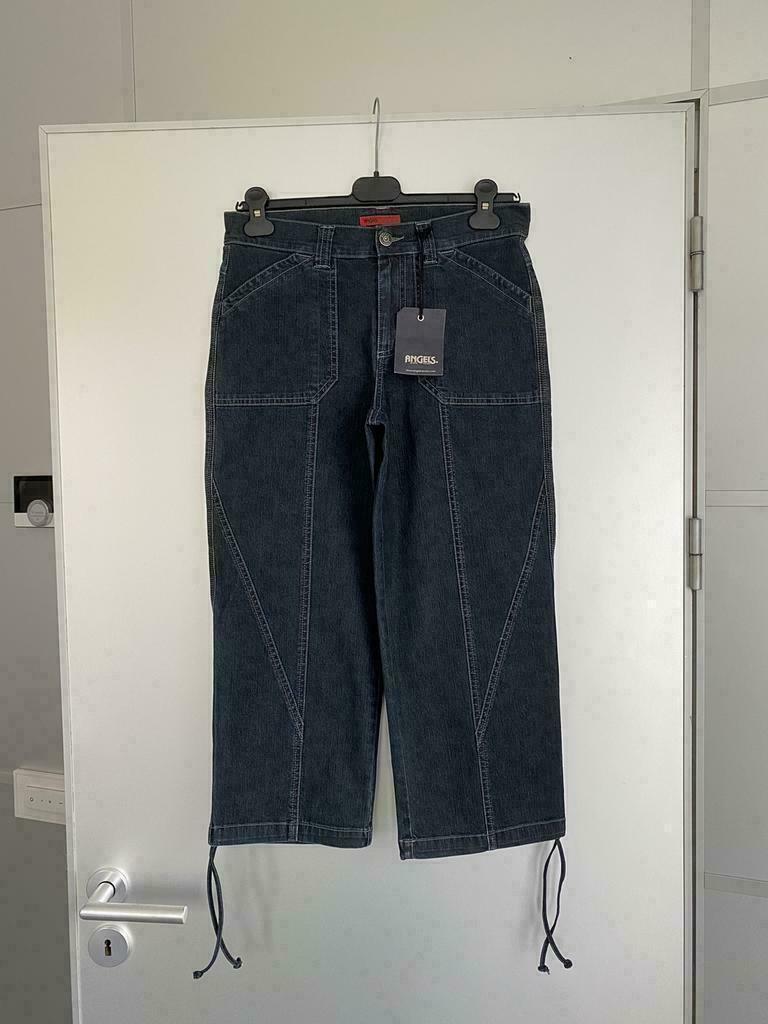 F864 Nieuw: Angels: mt 36=S korte broek jeans capri blauw, Blauw, Nieuw, Ophalen of Verzenden, W28 - W29 (confectie 36)