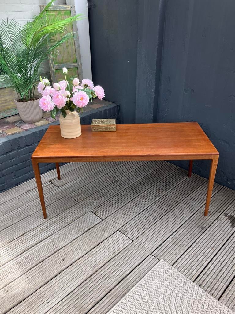 Schitterende vintage salontafel / teak, Ophalen, 100 tot 150 cm, 50 tot 75 cm, 50 tot 100 cm