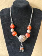 Zilveren ketting Berber stammen Marokko met carneool, Ophalen of Verzenden, Zilver