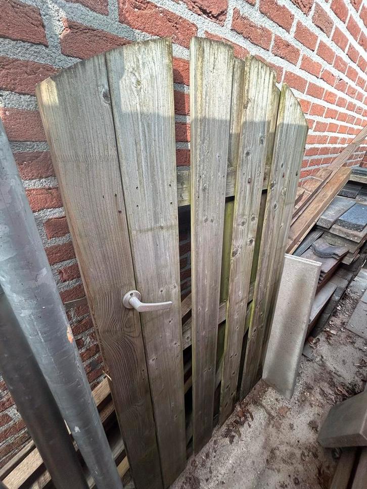 Houten tuinpoort 1 x 1,75 m - Gebruikt, Tuin en Terras, Tuinpoorten, Gebruikt, Looppoort, Hout, 150 tot 200 cm, Minder dan 100 cm
