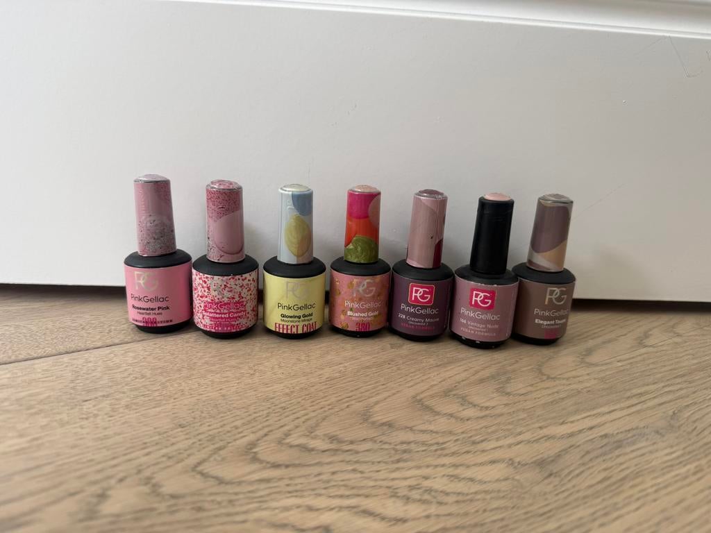 Pink gellac 7 kleuren, Sieraden, Tassen en Uiterlijk, Overige kleuren, Ophalen of Verzenden, Zo goed als nieuw, Handen en Nagels