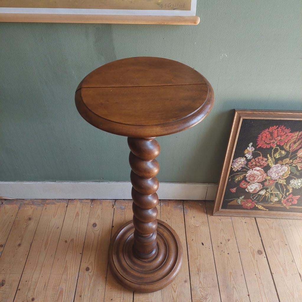 Lucky Vintage brocante houten pilaar of plantentafel, Huis en Inrichting, Ophalen, Gebruikt, ., .