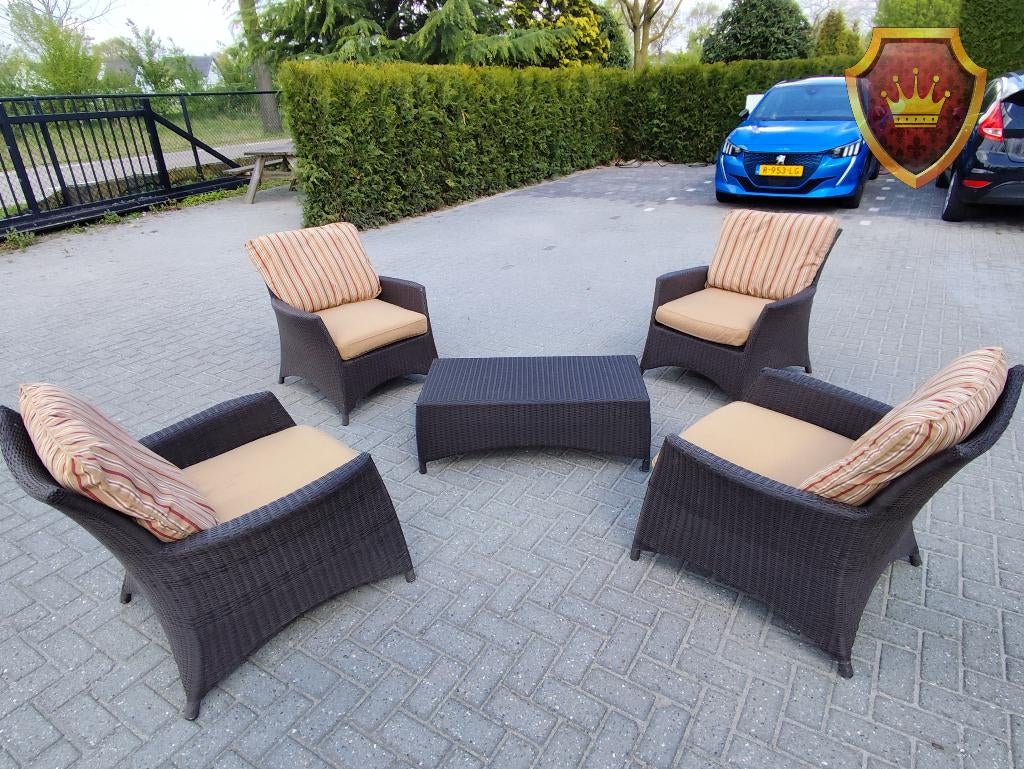 Titel Royal Patio loungeset 5-delig wicker, Ophalen, 4 zitplaatsen, Gebruikt, NVT
