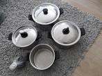 pannenset voor gas, Huis en Inrichting, Keuken | Potten en Pannen, Ophalen, Gebruikt, Rvs, Pannenset