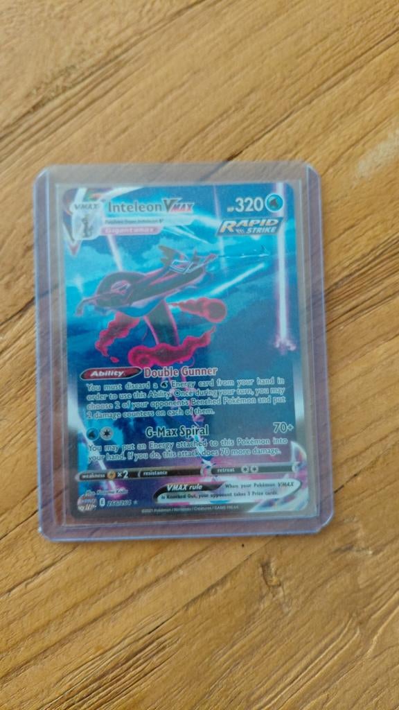Inteleon Vmax full art pokemon kaart, Hobby en Vrije tijd, Verzamelkaartspellen | Pokémon, Ophalen of Verzenden, Zo goed als nieuw
