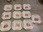 10 Gebaksbordjes Boch La Louviere met afb. Cornelis Troost, Antiek en Kunst, Ophalen of Verzenden