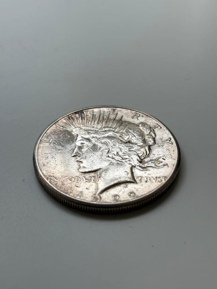 1922 US Peace Dollar - Zilveren Munt, Postzegels en Munten, Munten | Amerika, Losse munt, Noord-Amerika, Zilver, Ophalen of Verzenden