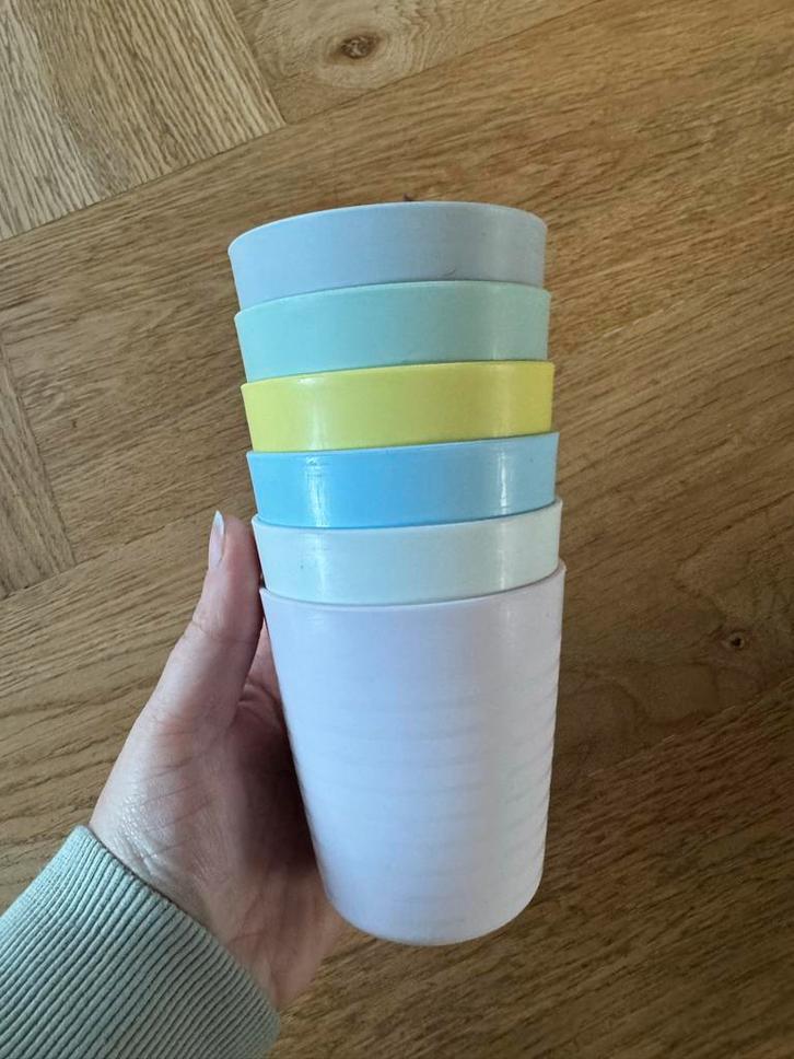 Set van 6 ikea bekers, Huis en Inrichting, Keuken | Servies, Gebruikt, Overige typen, Effen, Overige materialen, Ophalen of Verzenden