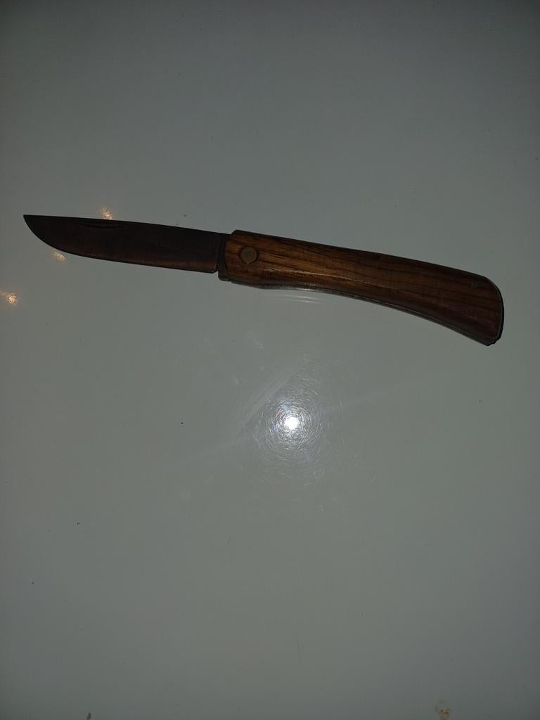 Vintage opvouwbaar zakmes met houten handvat, Ophalen