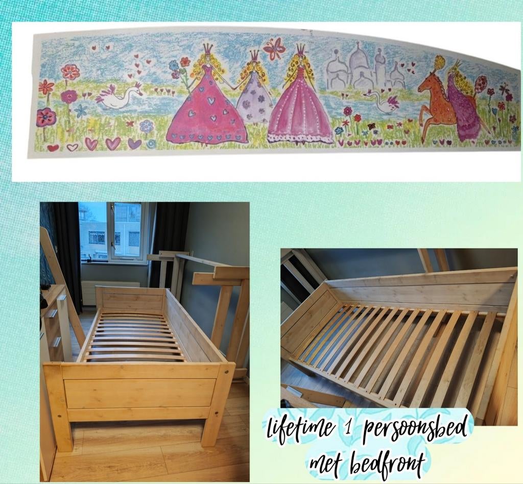 Lifetime 1 persoonsbed 90x200, Ophalen, Gebruikt, Hoogslaper