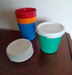 Tupperware 4 drinkbekers met deksel brede bodem., Ophalen