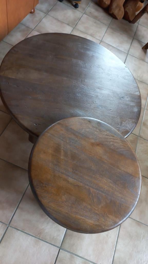 Ronde salontafels, set van 2, Huis en Inrichting, Tafels | Salontafels, Ophalen, 50 tot 100 cm, Rond, 50 tot 100 cm