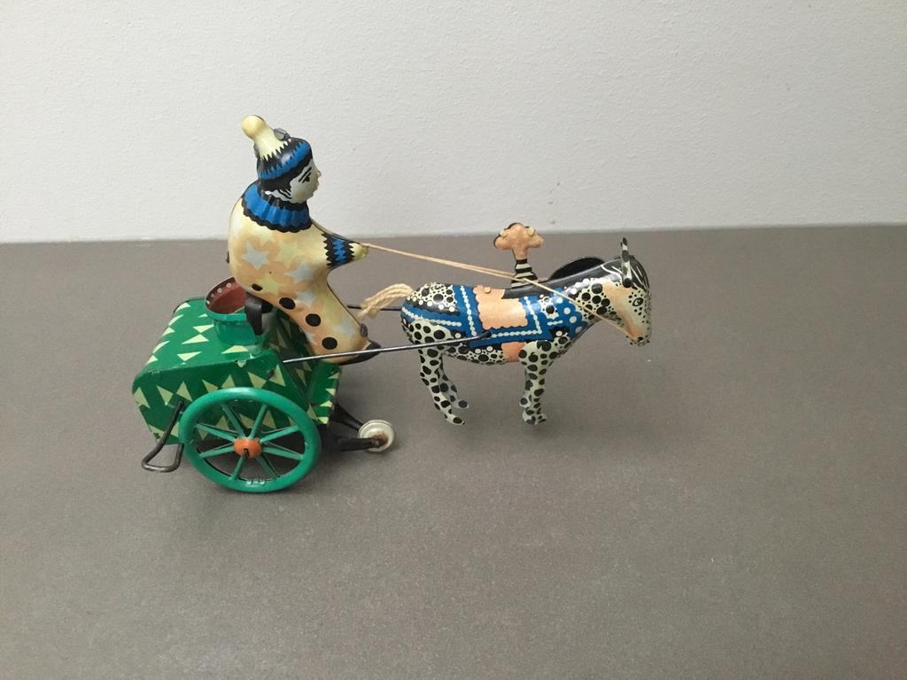 Vintage Blikken Opwindspeelgoed: Paard en Clown, Ophalen of Verzenden