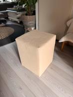 Stoffen Poef - Beige/Lichtbruin - Vierkant, Ophalen, Minder dan 50 cm, Gebruikt, Vierkant