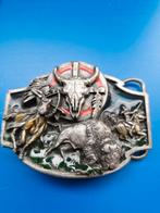 Grote Buckle met indianen en bizon, Ophalen of Verzenden
