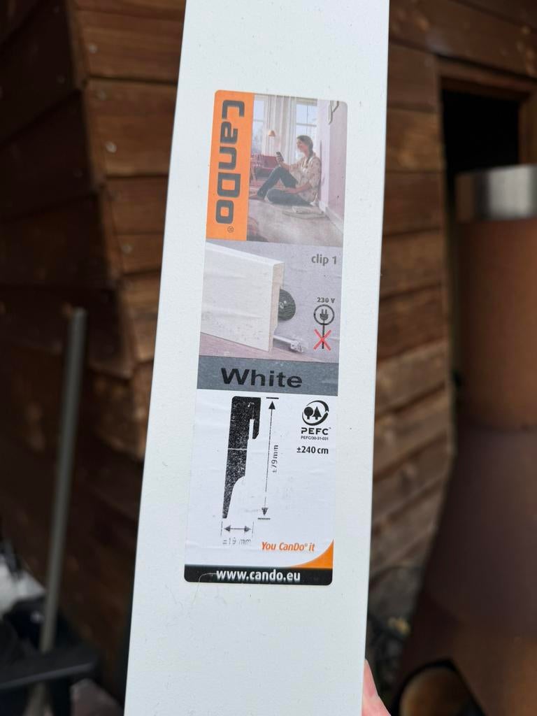 CanDo witte plint 240 cm, Doe-het-zelf en Verbouw, Plinten en Afwerking, Ophalen, Zo goed als nieuw, 200 tot 250 cm, Plinten