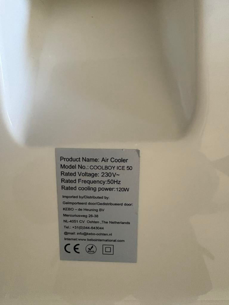 Air Cooler COOLBOY ICE 50, Ophalen, Gebruikt, Koelen en Ontvochtigen, Afstandsbediening