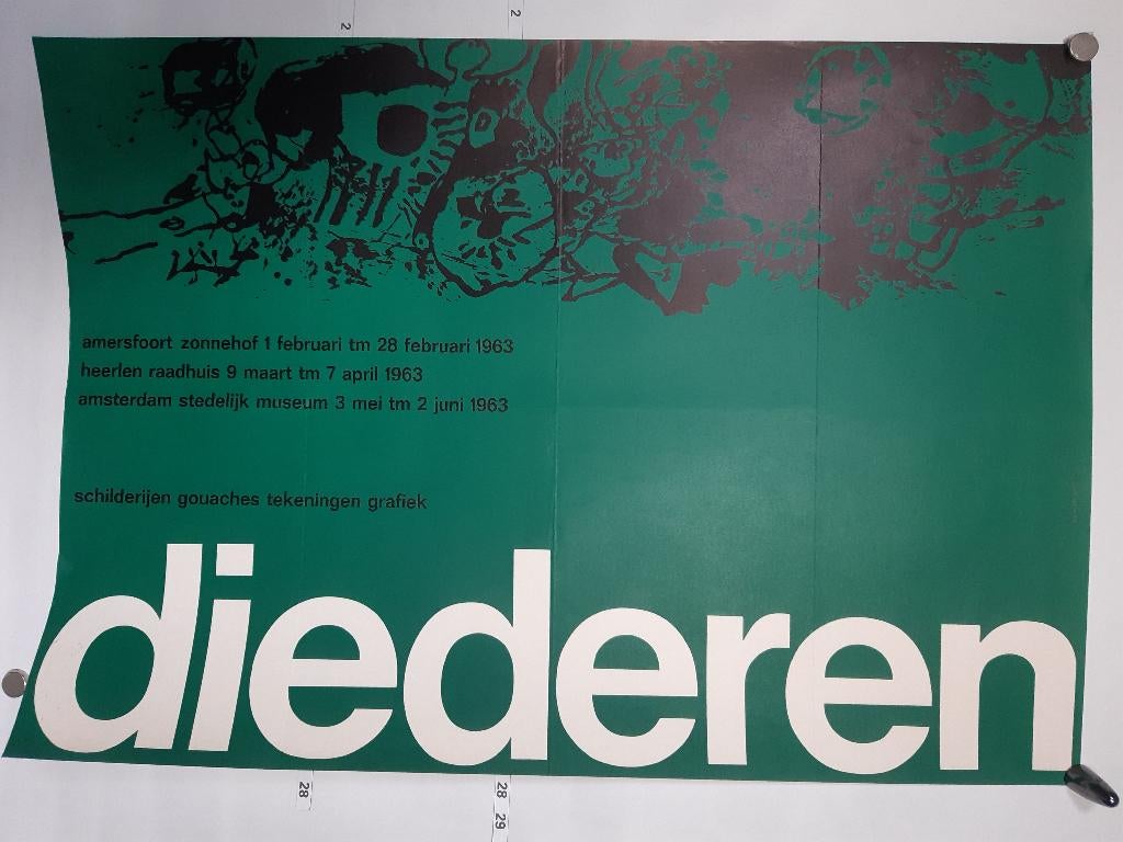 Originele poster Wim Crouwel Diederen Stedelijk, Verzenden, Rechthoekig Liggend, Zo goed als nieuw, A1 t/m A3