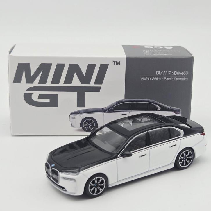 Mini GT 2024 BMW I7 Xdrive60 Alpine White/Black Sapphire, Hobby en Vrije tijd, Modelauto's | Overige schalen, Nieuw, Auto, Ophalen of Verzenden