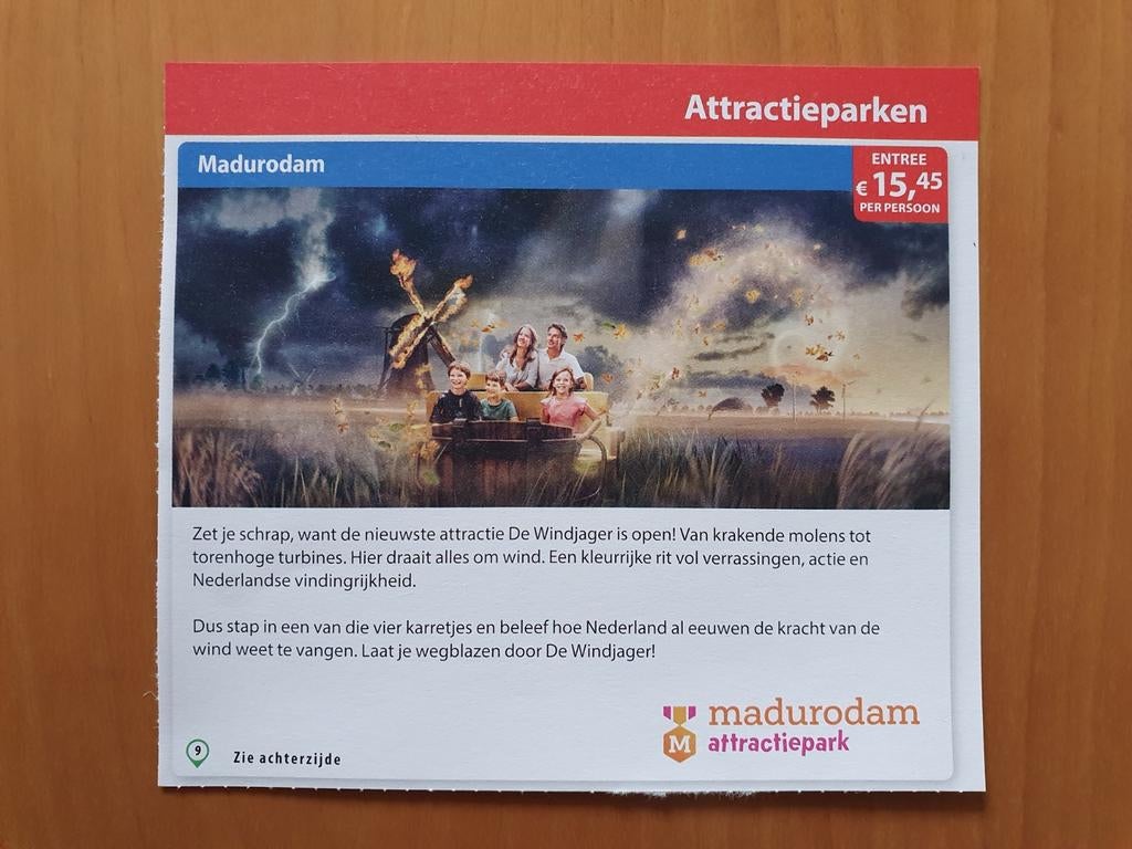 Madurodam entree €15,45 p.p. maximaal 5 personen, Drie personen of meer, Kortingskaart