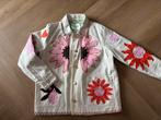 Unieke geborduurde jas met bloemen en harten, Kleding | Dames, Jassen | Zomer, Ophalen of Verzenden, Nieuw, Maat 38/40 (M), Wit