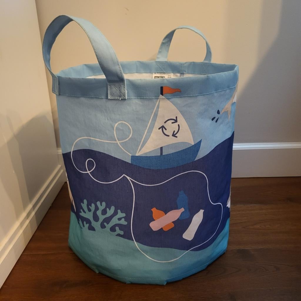 IKEA Blavingad opbergmand speelgoedmand onderwater print, Ophalen, Gebruikt, Overige typen