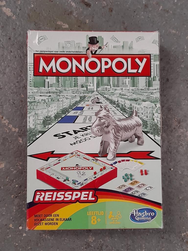 Monopoly reisspel, Hobby en Vrije tijd, Gezelschapsspellen | Bordspellen, Ophalen of Verzenden, Zo goed als nieuw, Hasbro, Reisspel