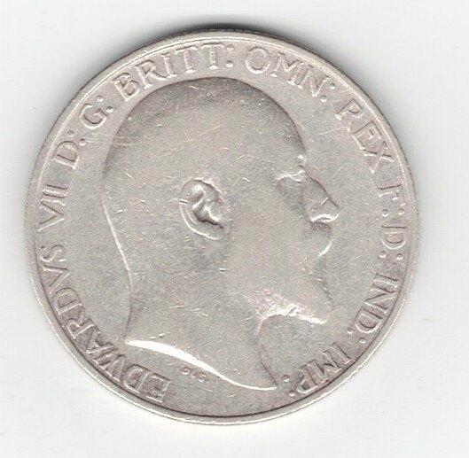 26-562 Engeland florin 1908, Postzegels en Munten, Munten | Europa | Niet-Euromunten, Losse munt, Overige landen, Zilver, Ophalen of Verzenden