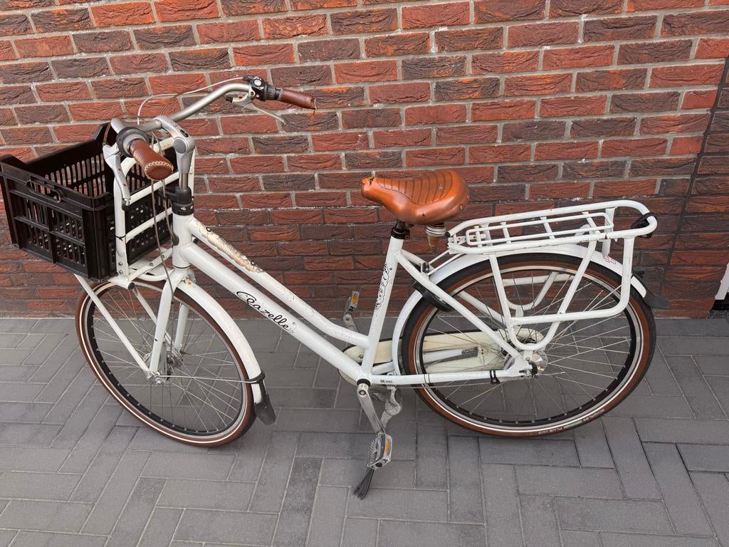 Gazelle Damesfiets met mand - Wit, Ophalen, Velgrem, Versnellingen, Gazelle