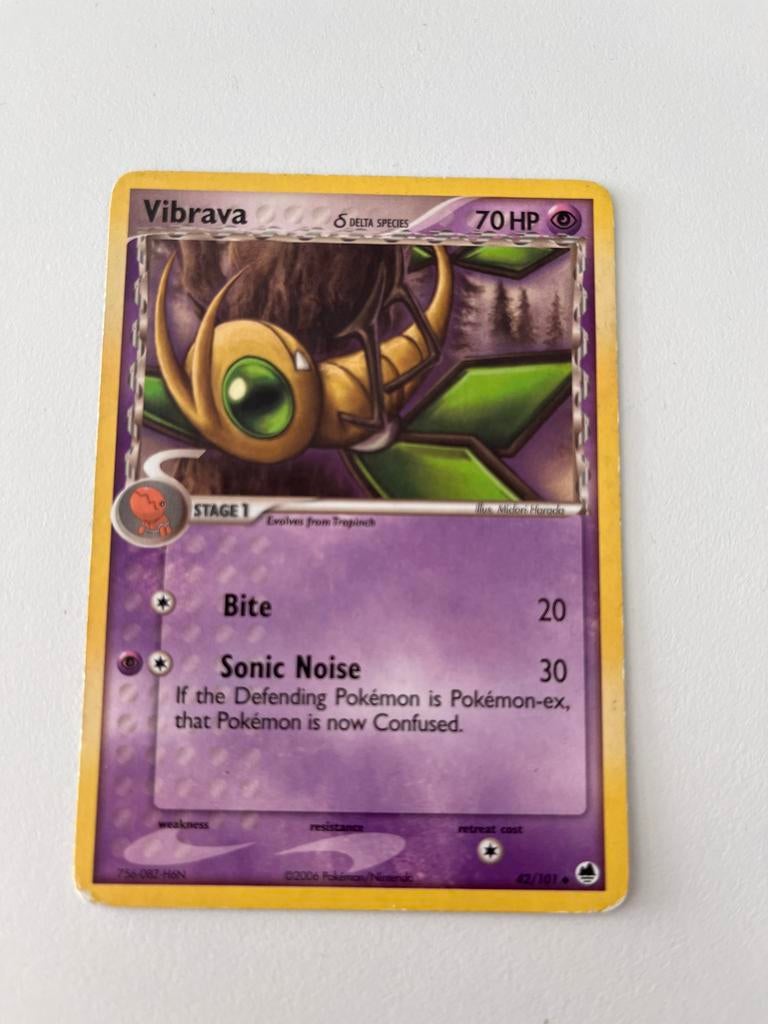 Vibrava Pokémon Kaart -  42/101, Ophalen of Verzenden, Zo goed als nieuw, Losse kaart