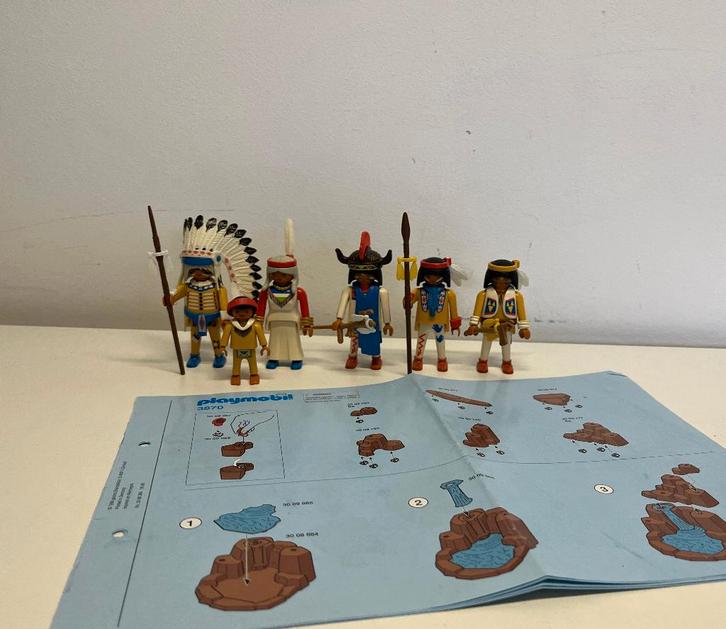 Western nr 430 ZELDZAAM Indianen Krijgers Dorp 3870 Bouwplan, Kinderen en Baby's, Speelgoed | Playmobil, Gebruikt, Los playmobil