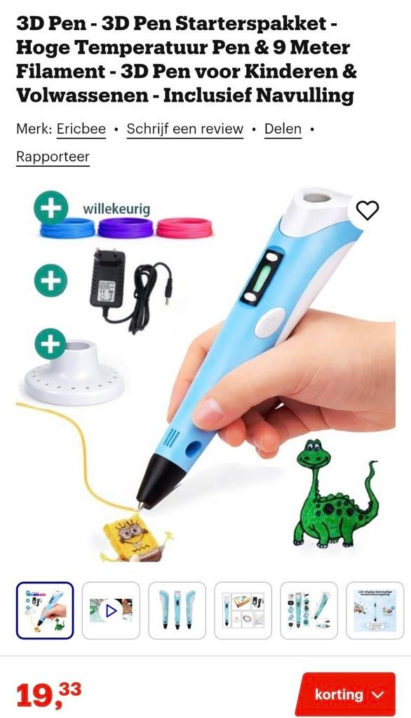 3d pen inclusief vullingen, Ophalen, Overige typen