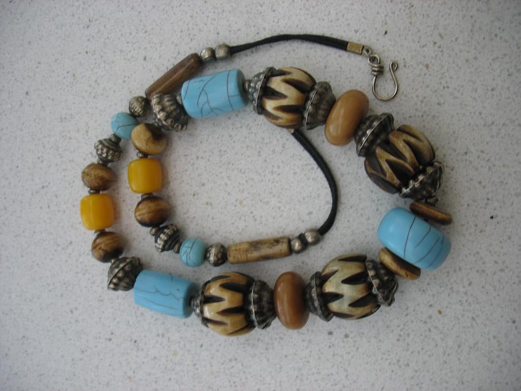 Ketting Handelskralen Berber Etnisch Tribal *Vintage, Ophalen of Verzenden, Overige materialen, Ketting