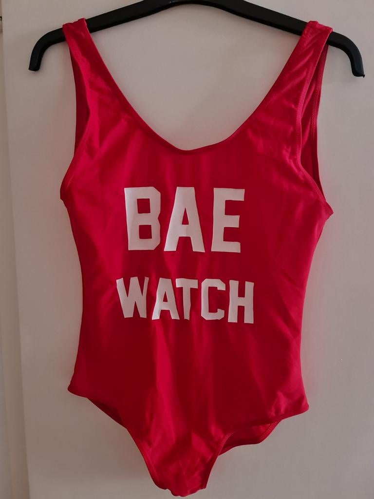 Rood Badpak 'BAE WATCH' maat L, Badpak, Ophalen of Verzenden, Rood, Onbekend