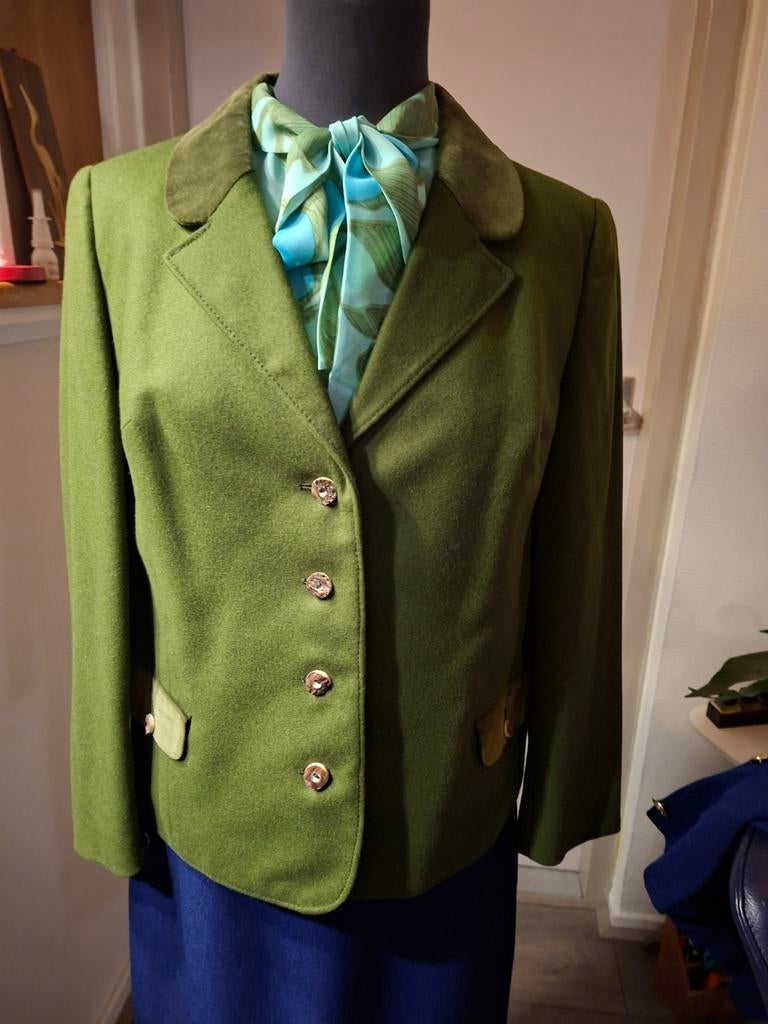 Vintage Blazer, Ophalen of Verzenden, Zo goed als nieuw, Maat 38/40 (M), Groen