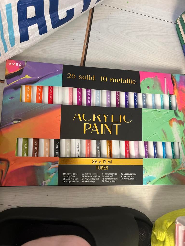 Nieuwe set acrylverf - 36 tubes (26 solid, 10 metallic), Ophalen, Nieuw, Acrylverf