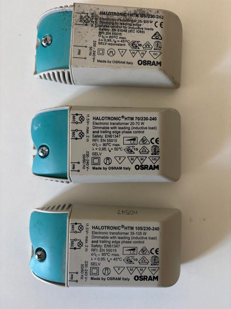 Osram Halotronic HTM Halogeen Transformator 15 stuks, Ophalen of Verzenden, Gebruikt