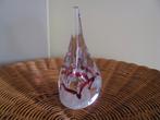 Glas + sliert rood * fraaie druppel * + signatuur van ? ?, Antiek en Kunst, Antiek | Glas en Kristal, Ophalen of Verzenden